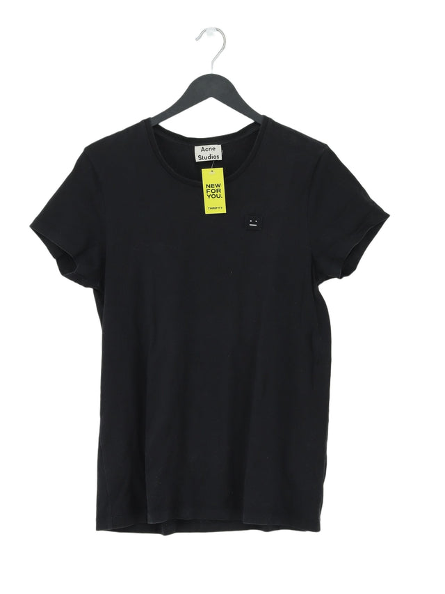 Acne Women's T-Shirt XS Black 100% Cotton