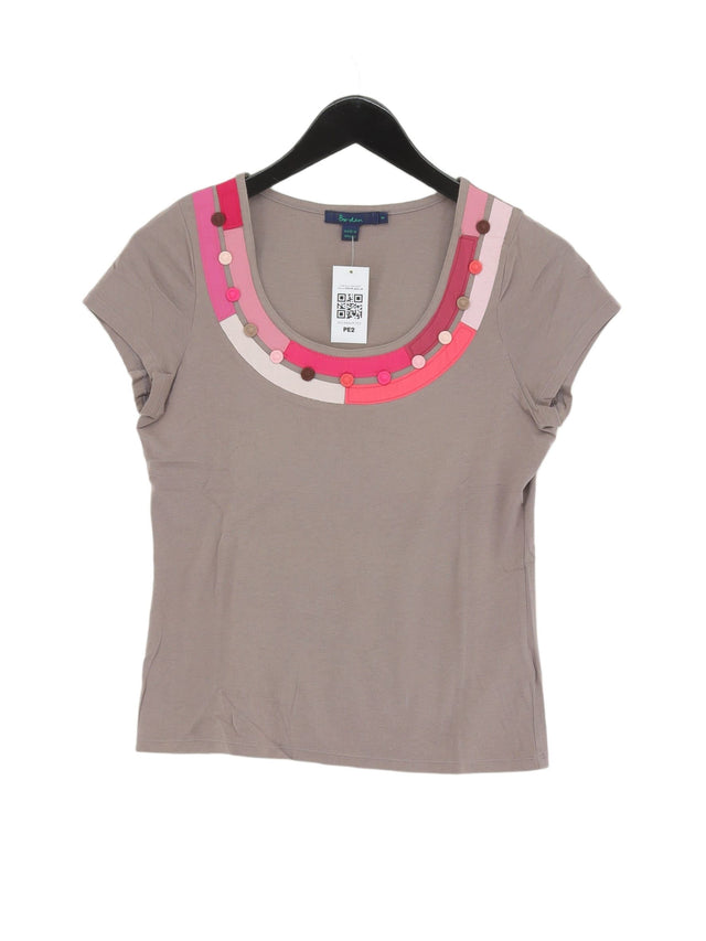 Boden Women's Top UK 8 Grey Cotton with Lyocell Modal