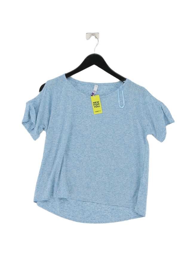 H By Henry Holland Women's T-Shirt UK 14 Blue Polyester with Linen