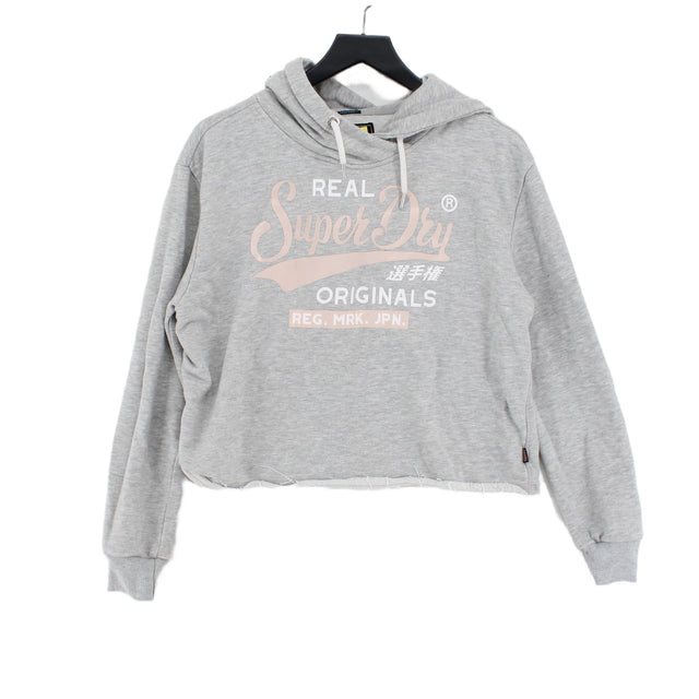Superdry Women's Jumper S Grey Cotton with Polyester
