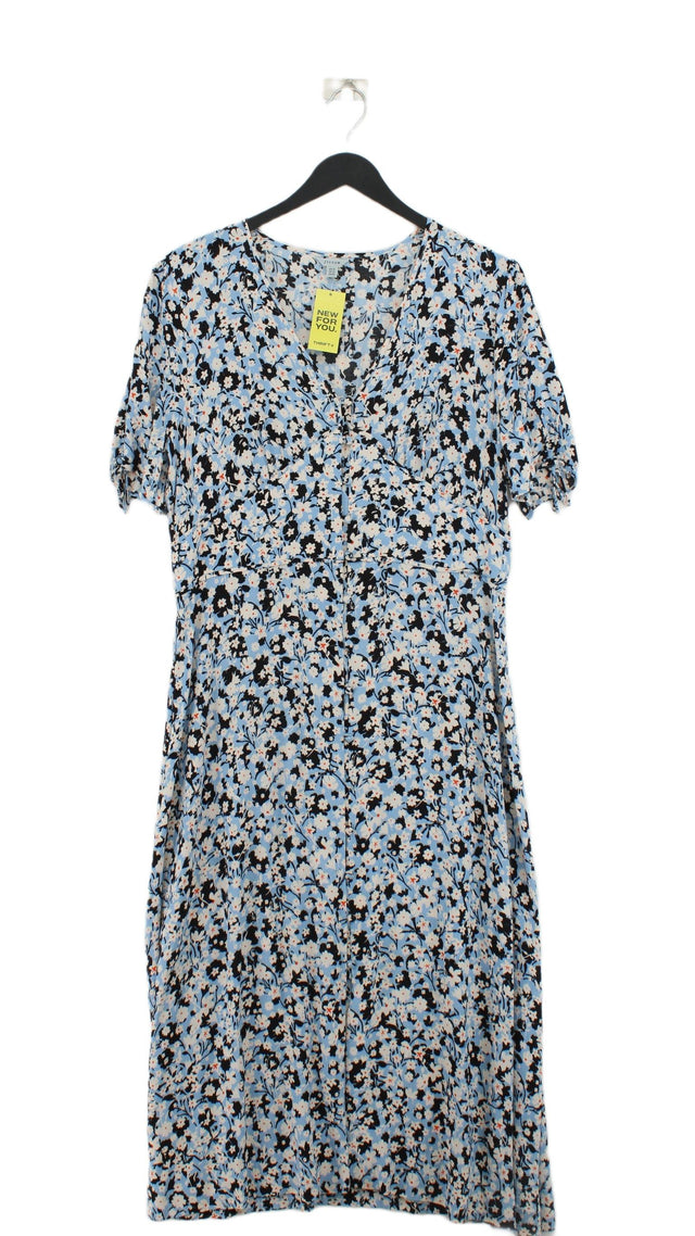 Jigsaw Women's Midi Dress UK 14 Blue 100% Viscose