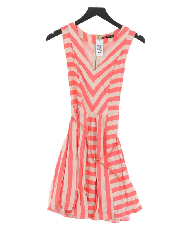 Oasis Women's Midi Dress UK 10 Pink Viscose with Polyester