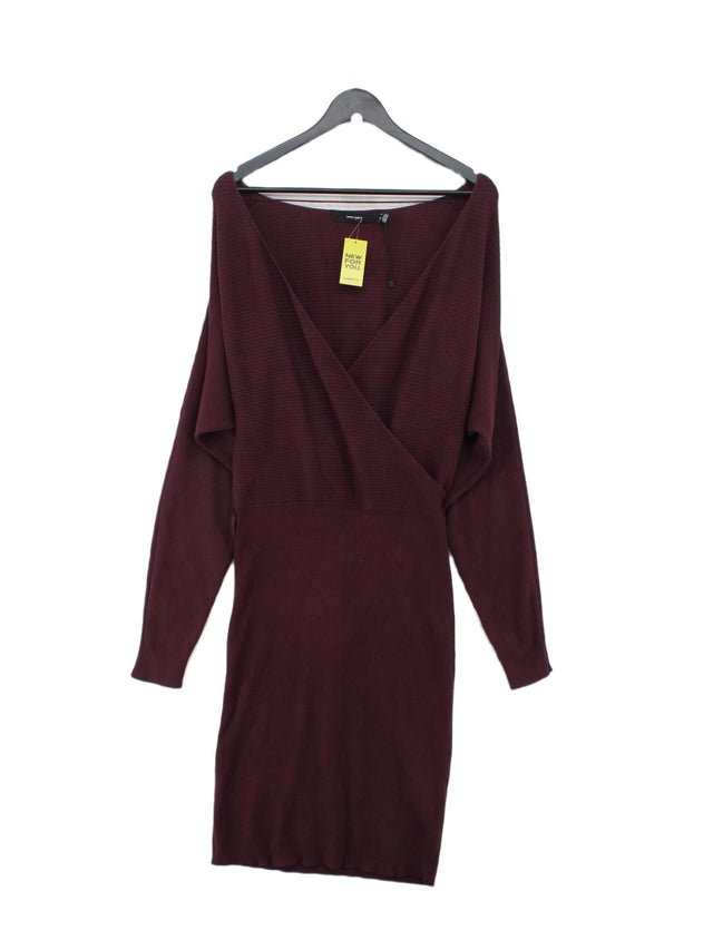 Vero Moda Women's Midi Dress UK 14 Purple Viscose with Nylon, Polyester