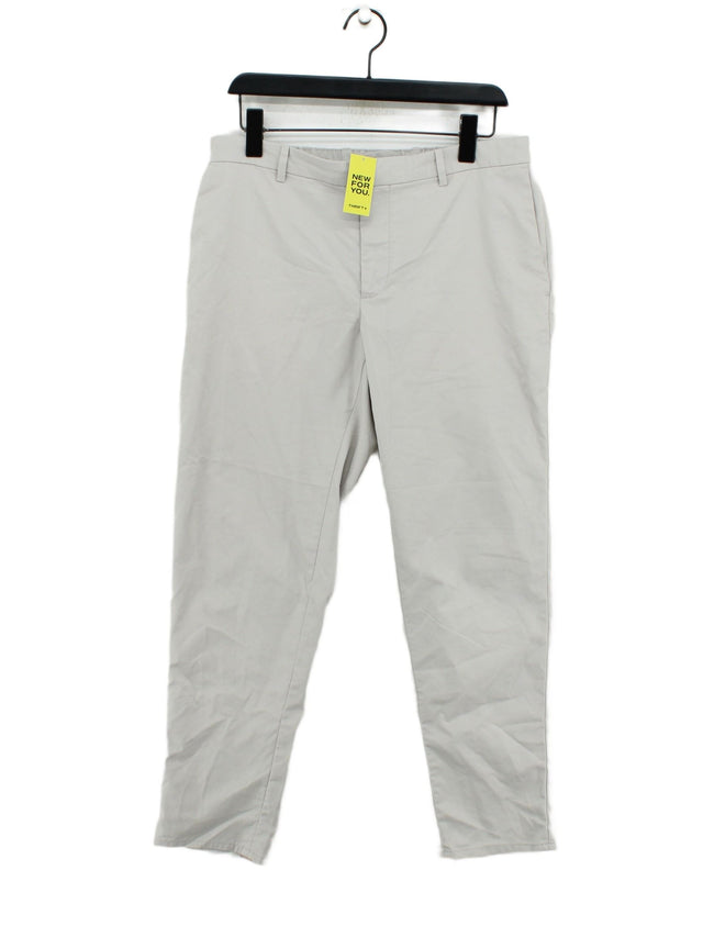MNG Men's Trousers W 34 in Grey Cotton with Polyester