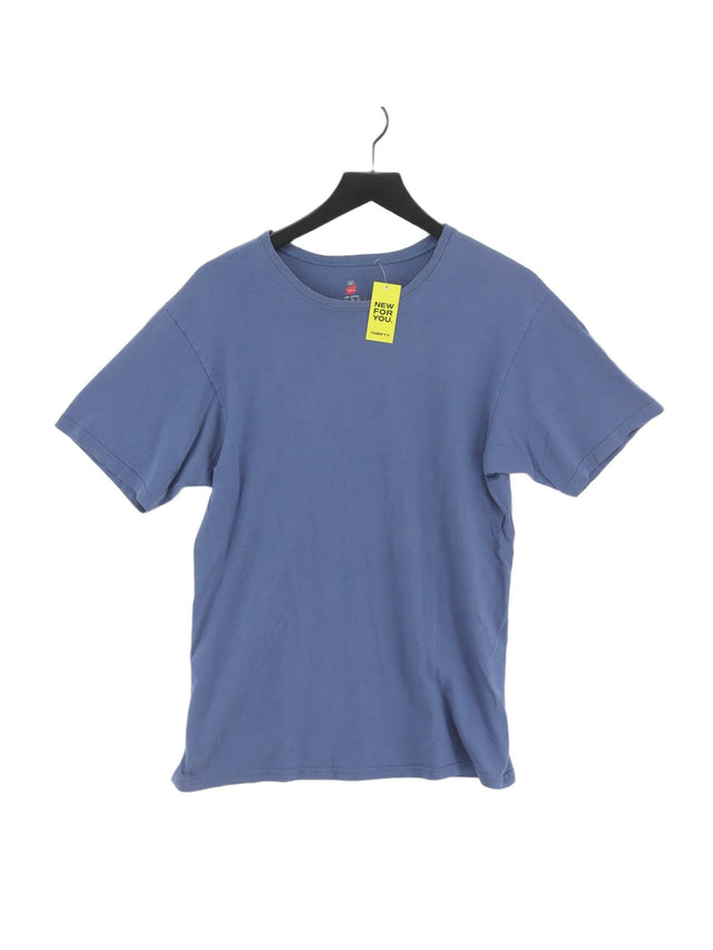 Hanes Men's T-Shirt L Blue 100% Other