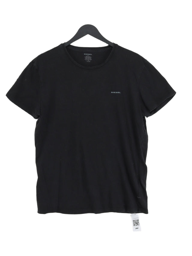 Diesel Men's T-Shirt L Black 100% Cotton