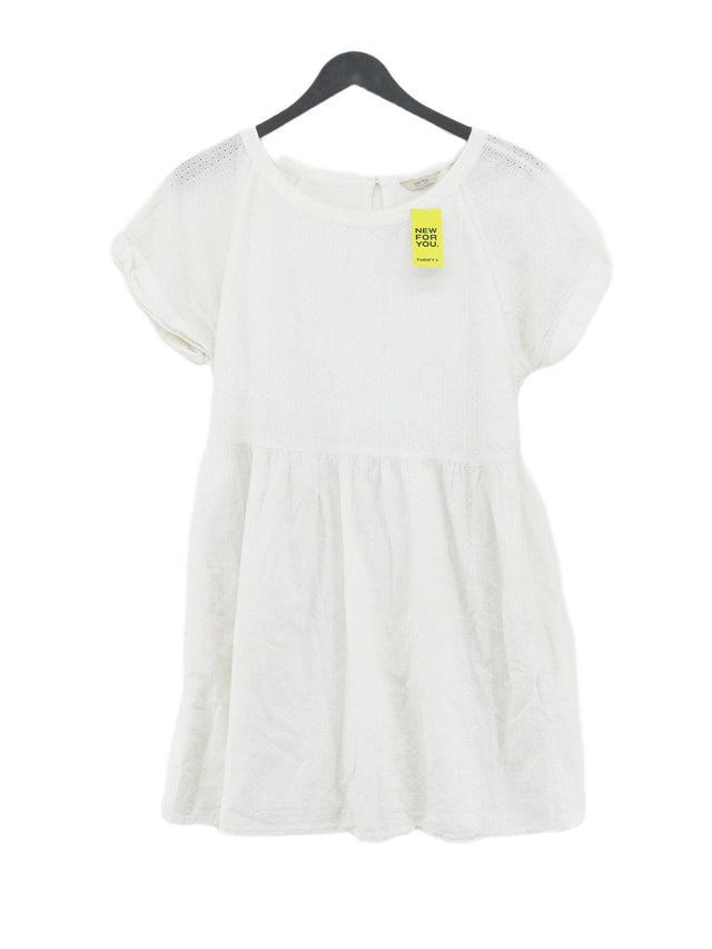 Jack Wills Women's Midi Dress UK 12 White 100% Cotton