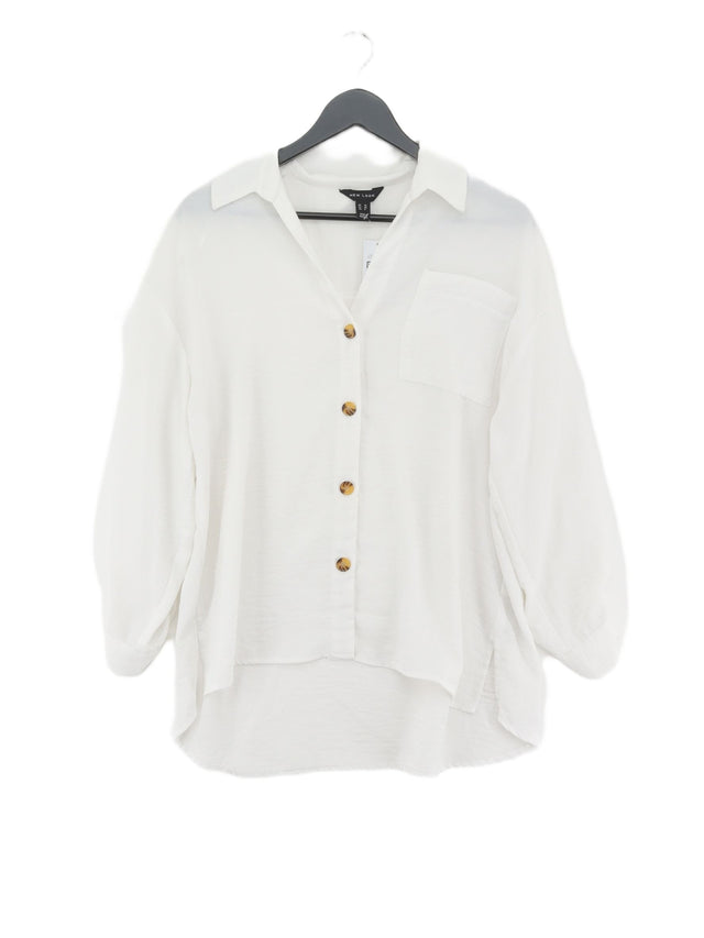 New Look Women's Shirt UK 10 White 100% Polyester