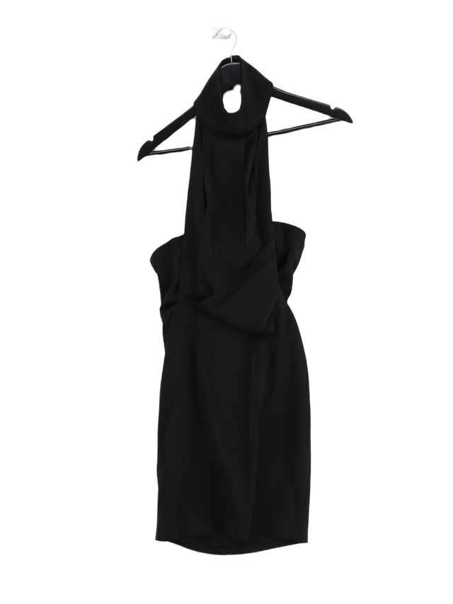AQUA Women's Mini Dress UK 6 Black 100% Polyester