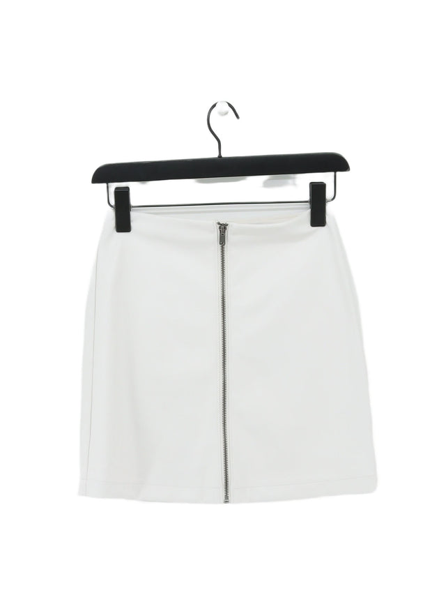 Abercrombie & Fitch Women's Mini Skirt XS White Faux Leather with Polyester