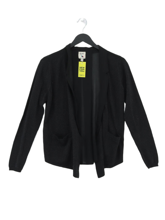 Yumi Women's Cardigan UK 8 Black Cotton with Other, Polyester