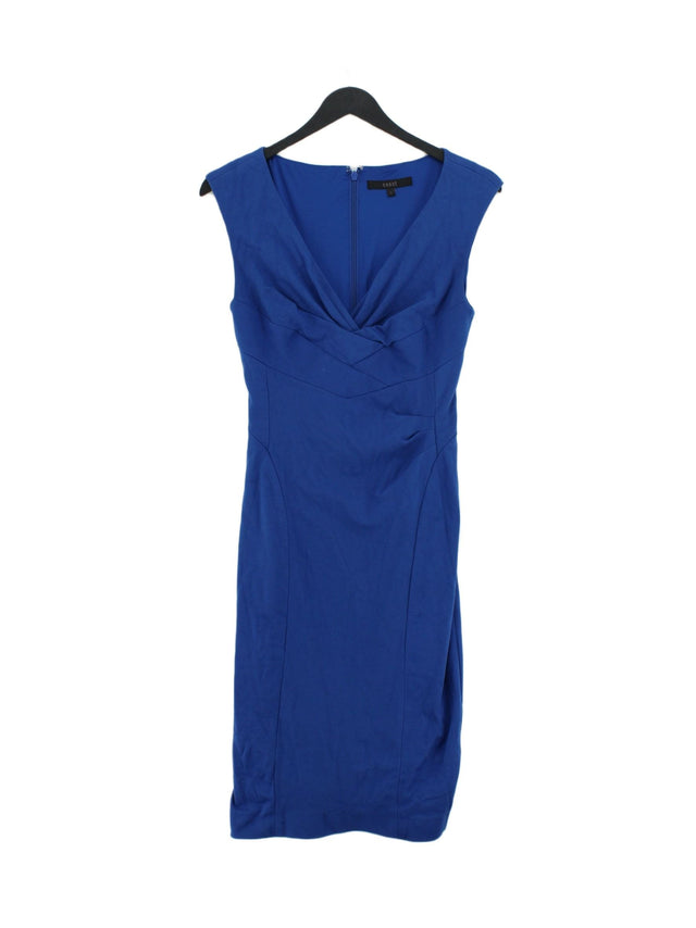 Coast Women's Midi Dress UK 8 Blue Viscose with Elastane, Polyamide, Polyester