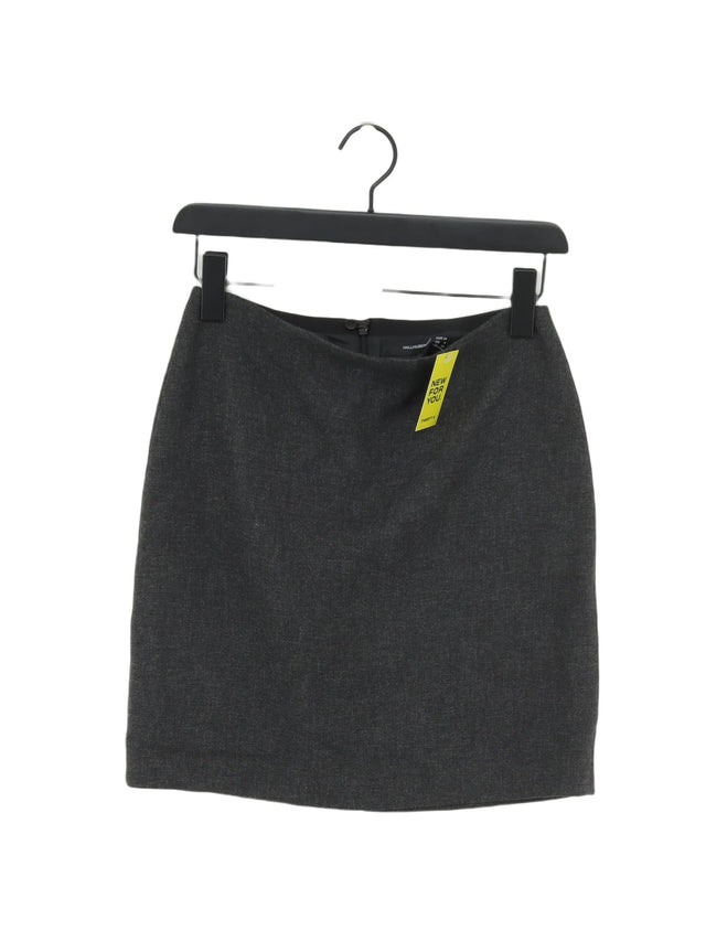 Hallhuber Women's Midi Skirt UK 6 Grey Viscose with Polyamide, Polyester, Wool