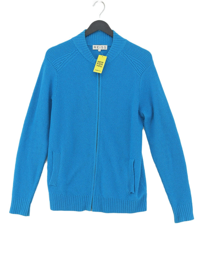 Reiss Women's Cardigan M Blue 100% Wool