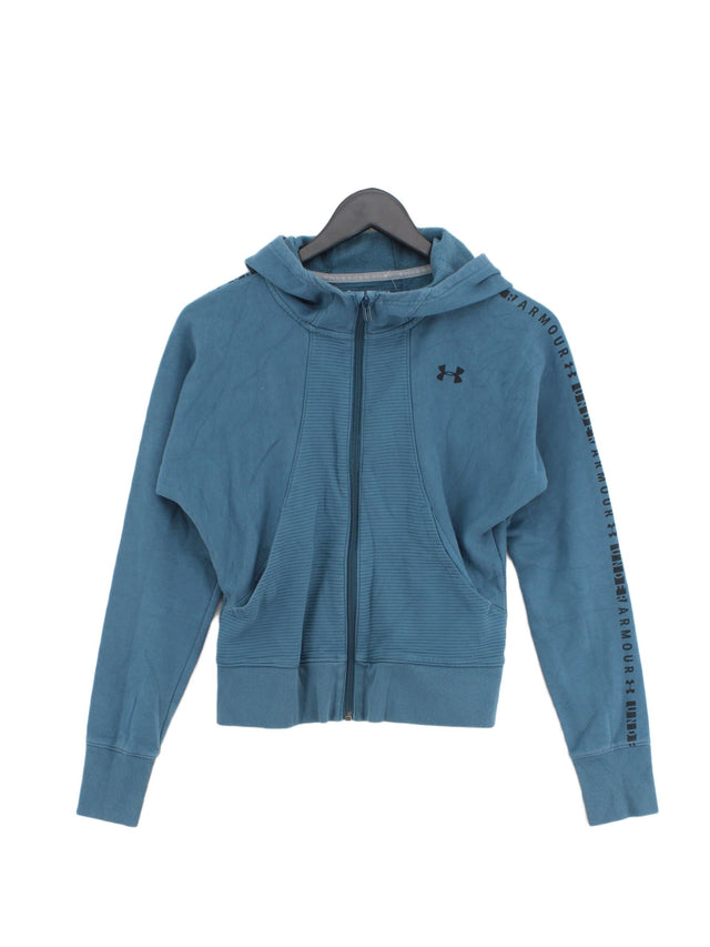 Under Armour Women's Hoodie XS Blue Cotton with Elastane, Polyester