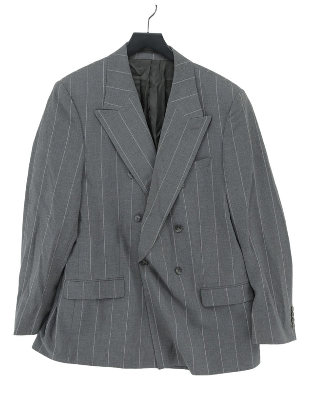 River Island Men's Blazer Chest: 42 in Grey 100% Polyester