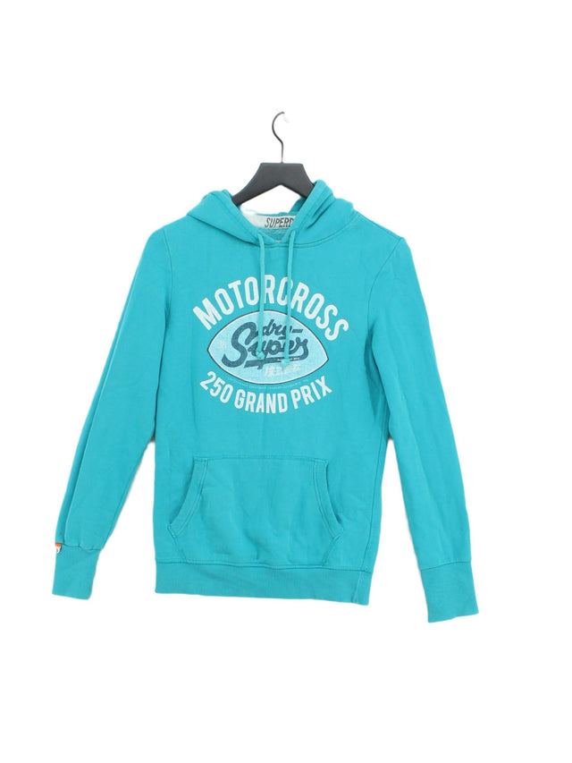 Superdry Women's Hoodie M Blue Cotton with Polyester
