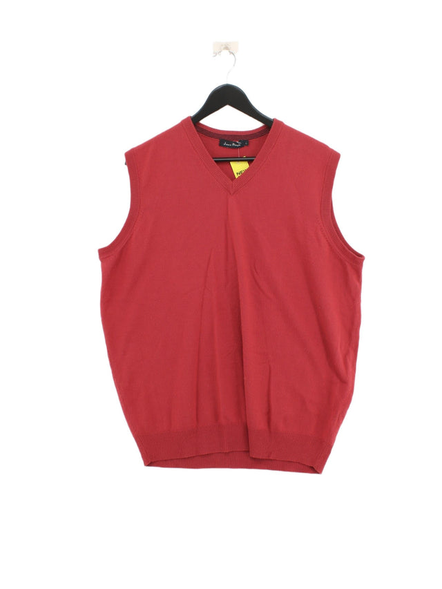 James Pringle Men's Jumper L Red 100% Acrylic