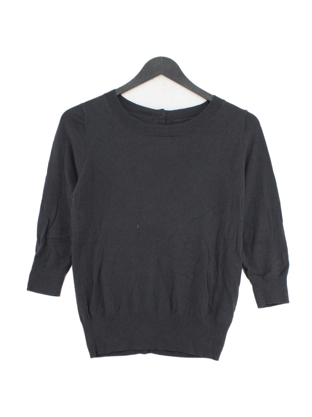 Boden Women's Jumper UK 8 Grey Cotton with Cashmere