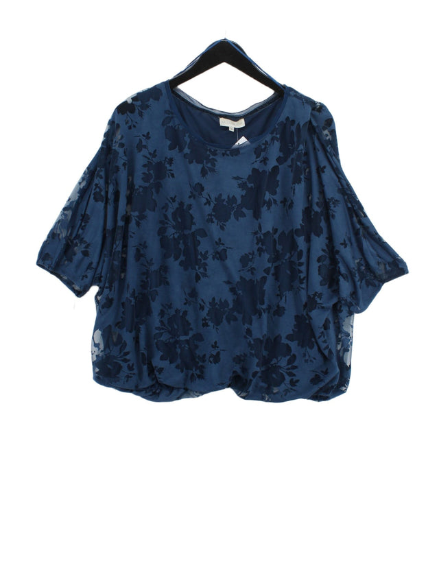 John Rocha Women's Top UK 16 Blue Viscose with Polyester