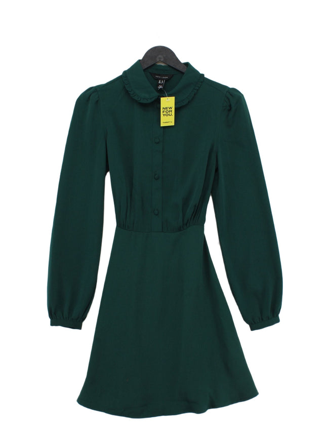 New Look Women's Midi Dress UK 6 Green 100% Polyester