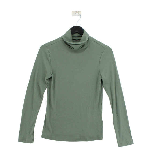 Next Women's T-Shirt S Green Cotton with Elastane, Polyester