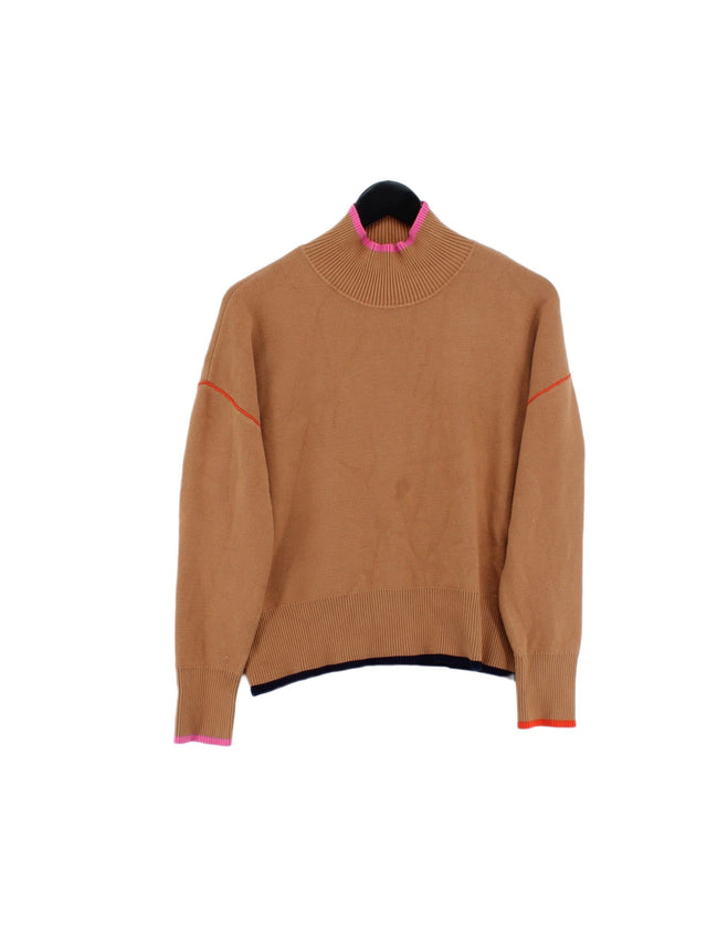 Never Fully Dressed Women's Jumper S Tan Viscose with Polyamide, Polyester