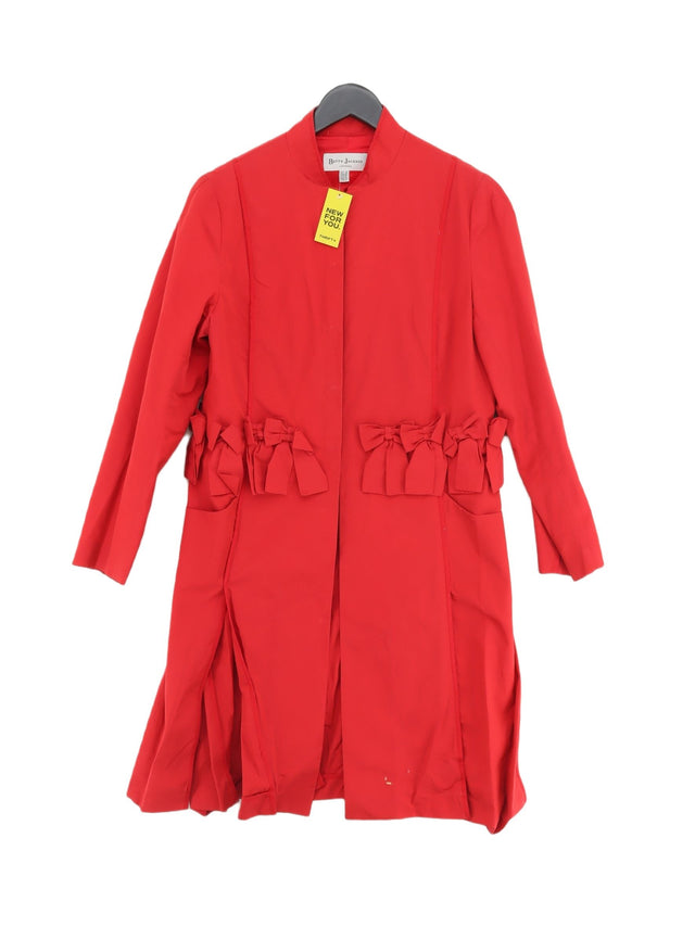Betty Jackson Women's Coat UK 12 Red 100% Cotton