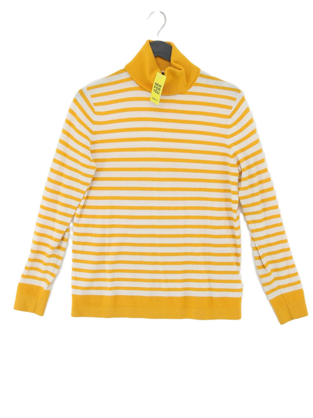 Tommy Hilfiger Women's Jumper M Yellow Cotton with Wool