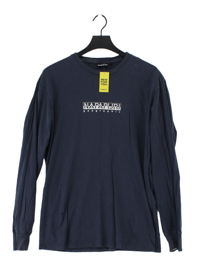 Napapijri Men's T-Shirt S Blue 100% Cotton