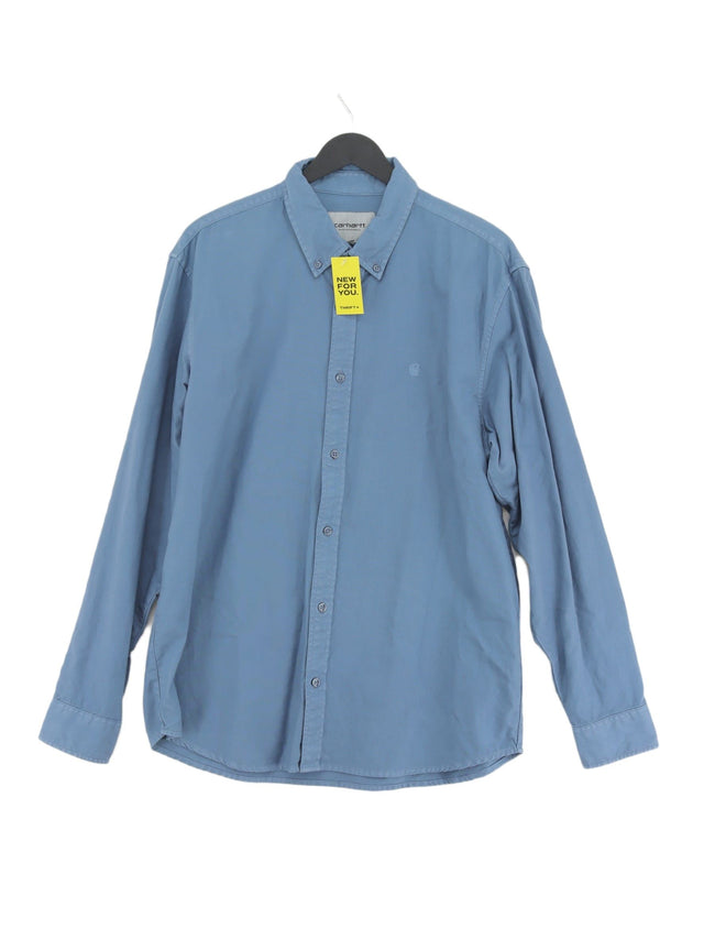 Carhartt Men's Shirt L Blue 100% Cotton