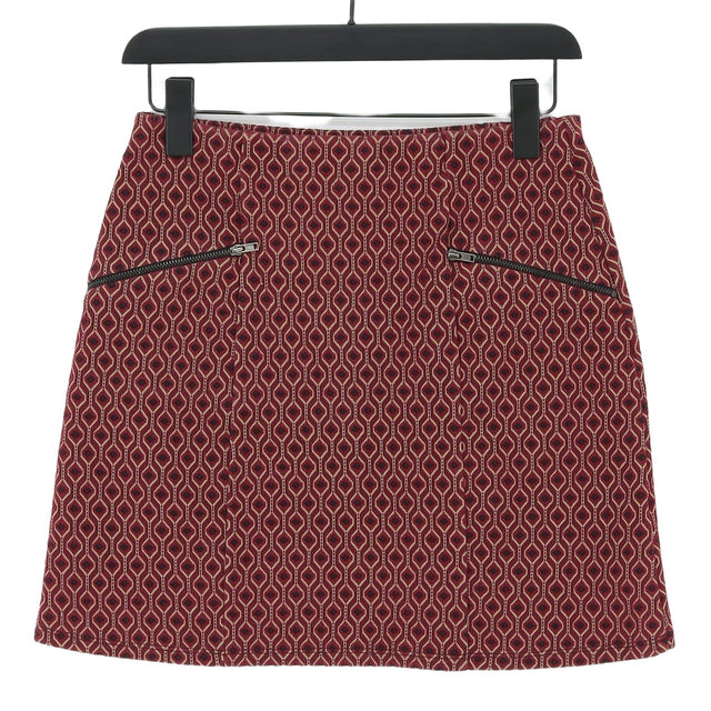 New Look Women's Midi Skirt UK 10 Purple Polyester with Cotton, Elastane