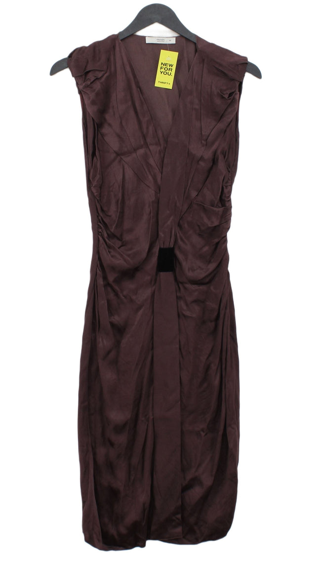 Prada Women's Midi Dress UK 10 Purple 100% Viscose
