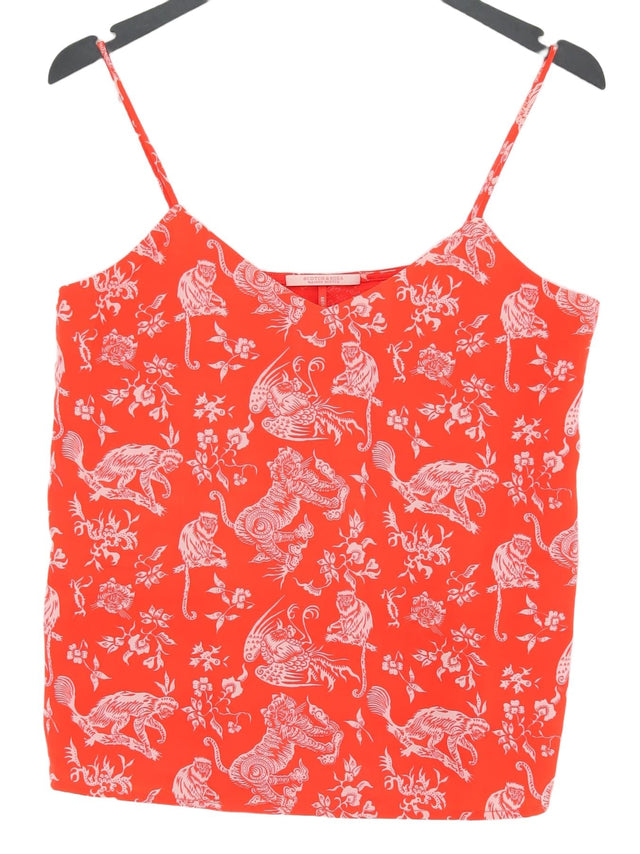 Scotch & Soda Women's Top S Red Polyester with Elastane, Viscose