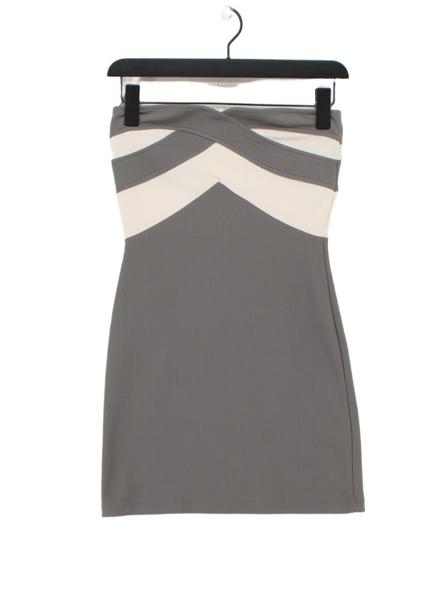 Topshop Women's Midi Dress UK 8 Grey Polyester with Elastane