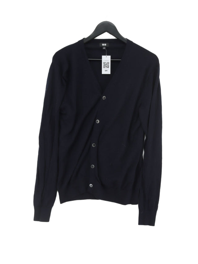 Uniqlo Men's Cardigan M Blue Wool with Other