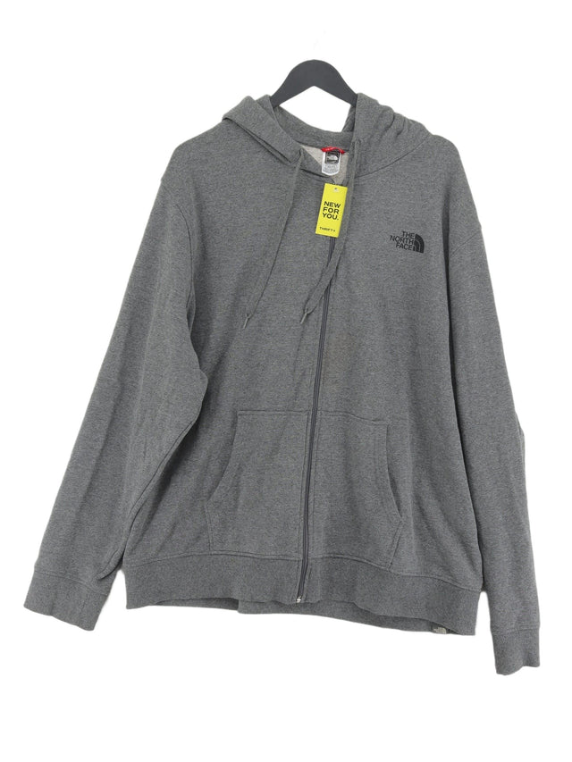 The North Face Men's Hoodie XXL Grey Cotton with Polyester