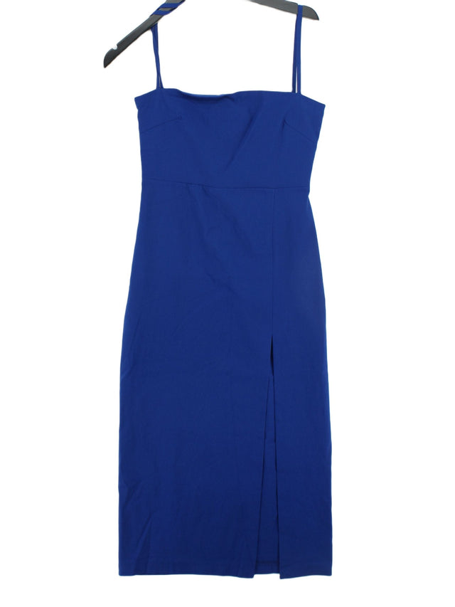 Vesper Women's Midi Dress UK 12 Blue Viscose with Nylon