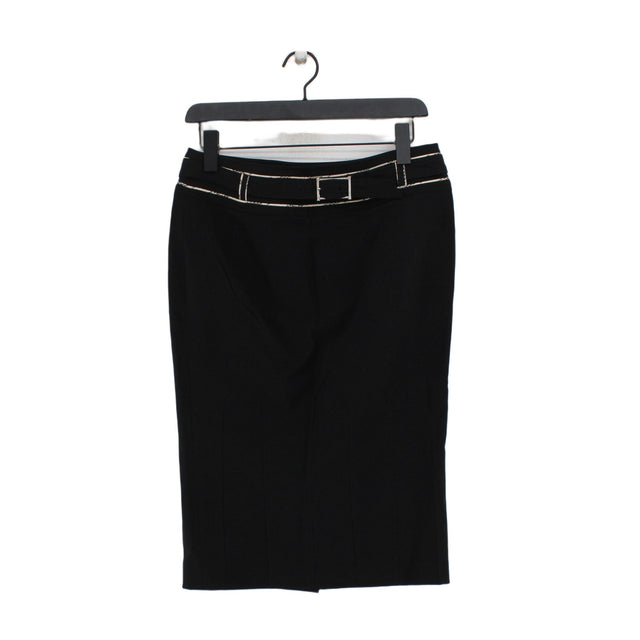Karen Millen Women's Midi Skirt UK 12 Black Polyester with Elastane, Other