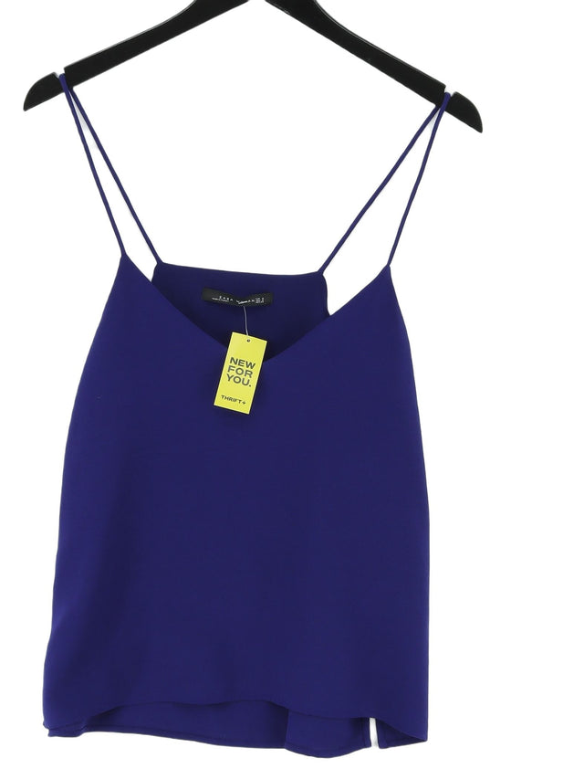 Zara Basic Women's Top M Blue 100% Polyester