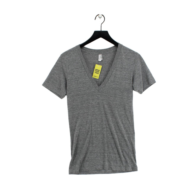 American Apparel Women's T-Shirt S Grey Polyester with Cotton, Viscose
