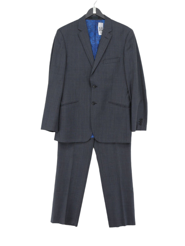 Ted Baker Men's Two Piece Suit Chest: 38 in; Waist: 32 in Grey 100% Other