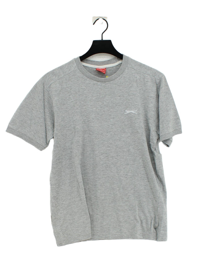 Slazenger Men's T-Shirt M Grey Cotton with Viscose