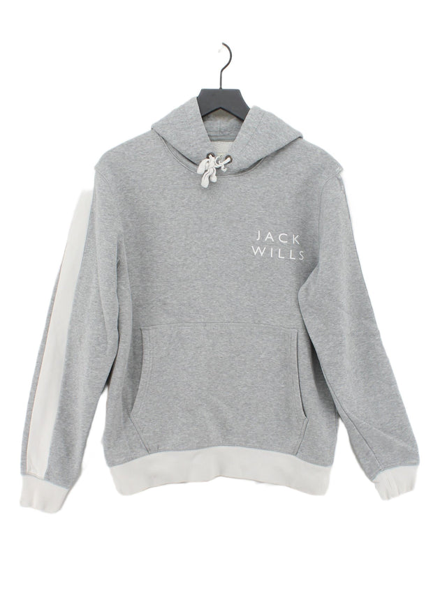 Jack Wills Women's Hoodie S Grey Cotton with Polyester