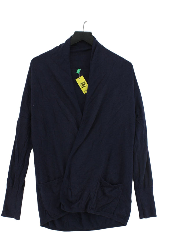 United Colors Of Benetton Women's Cardigan M Blue Cotton with Other