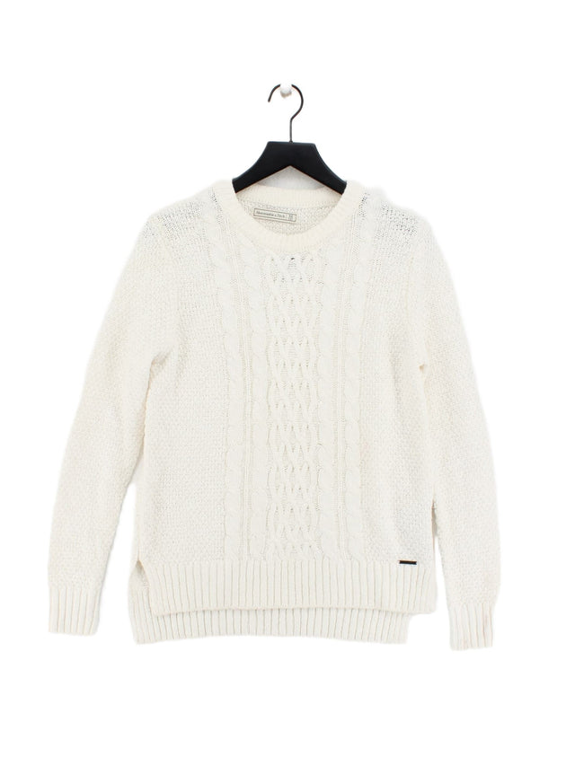 Abercrombie & Fitch Women's Jumper M Cream Cotton with Acrylic