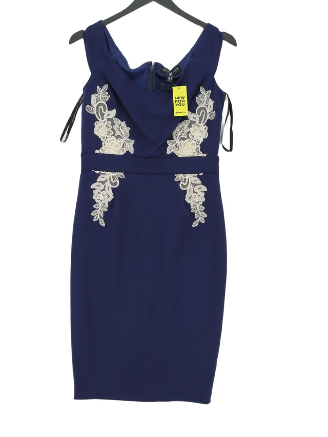 Little Mistress Women's Midi Dress UK 10 Blue Polyester with Elastane