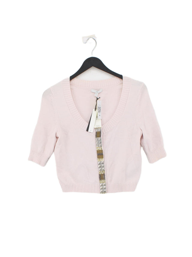 Gap Women's Cardigan XS Pink Cotton with Nylon