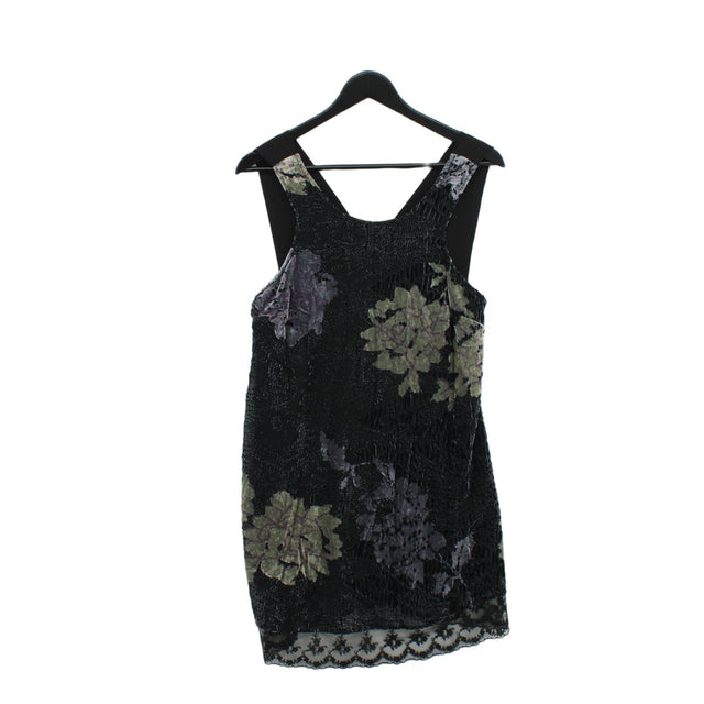 Pins And Needles Women's Midi Dress XS Black Rayon with Nylon, Polyester