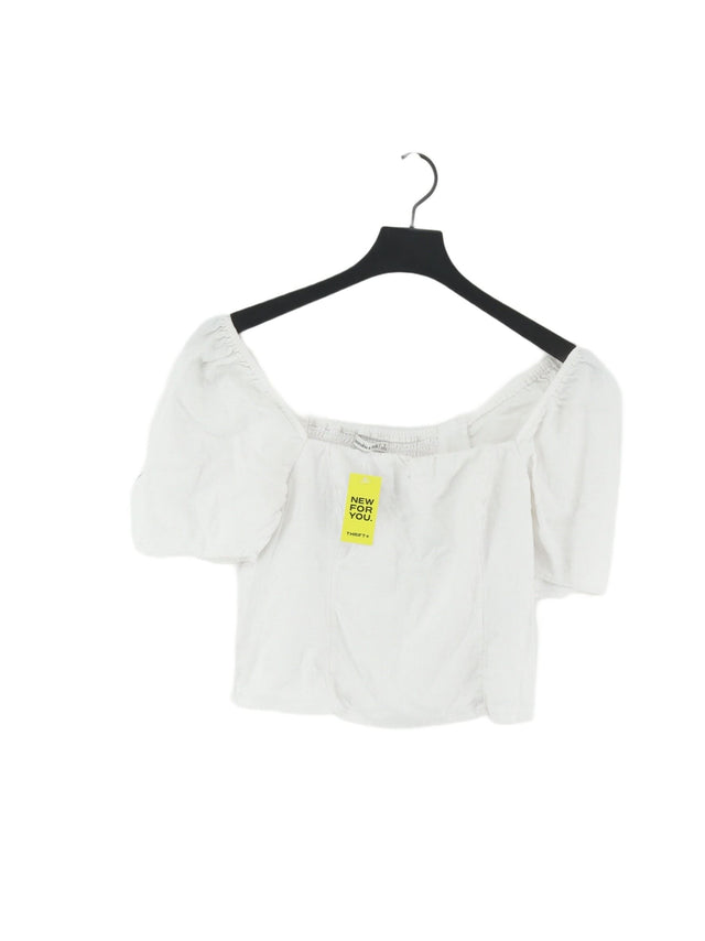 Abercrombie & Fitch Women's Top S White Viscose with Linen